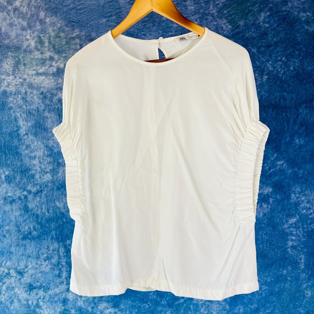 Zara White Blouse Sz S